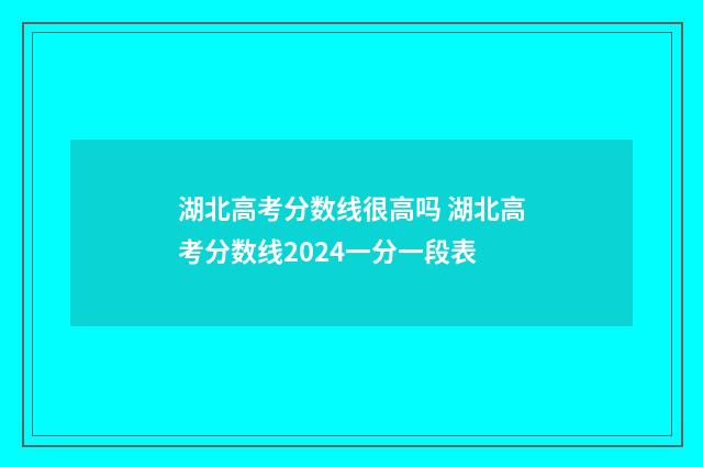 湖北高考分数线很高吗 湖北高考分数线2024一分一段表