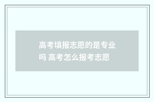 高考填报志愿的是专业吗 高考怎么报考志愿