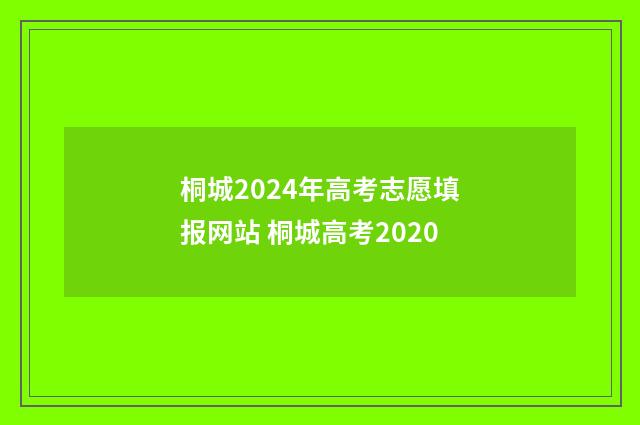 桐城2024年高考志愿填报网站 桐城高考2020