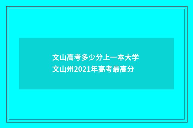 文山高考多少分上一本大学 文山州2021年高考最高分
