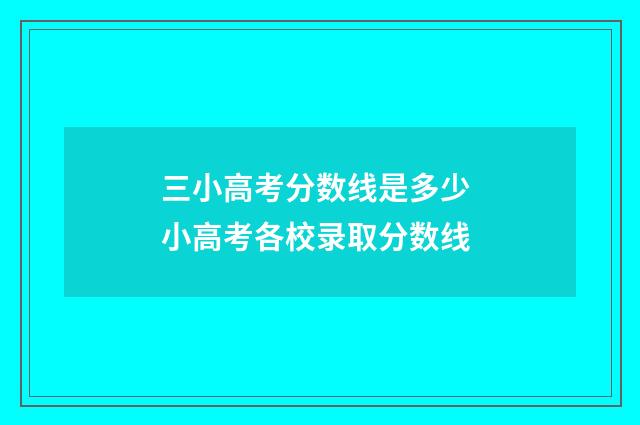三小高考分数线是多少 小高考各校录取分数线