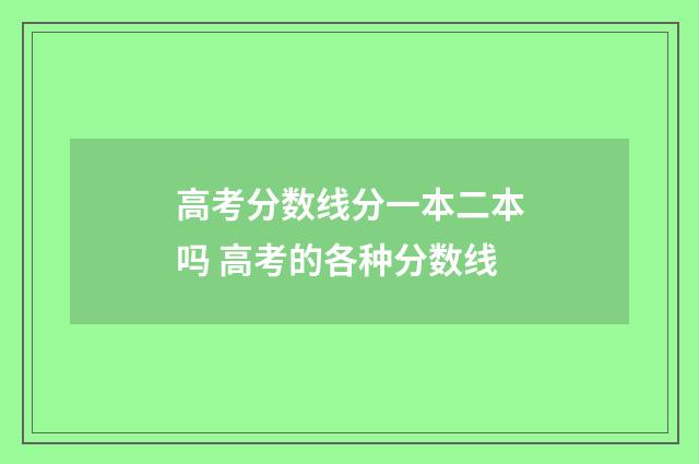 高考分数线分一本二本吗 高考的各种分数线