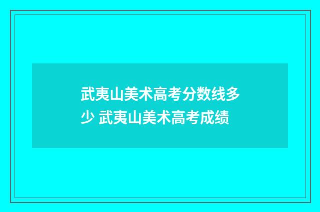 武夷山美术高考分数线多少 武夷山美术高考成绩