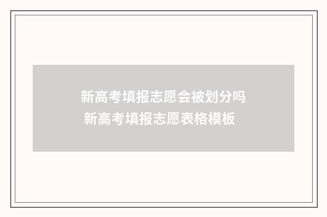 新高考填报志愿会被划分吗 新高考填报志愿表格模板