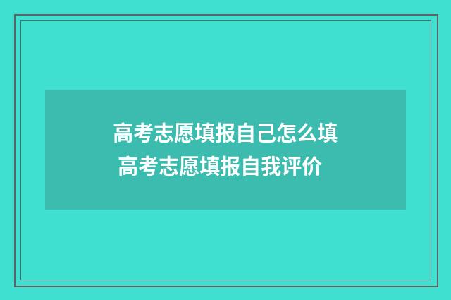 高考志愿填报自己怎么填 高考志愿填报自我评价