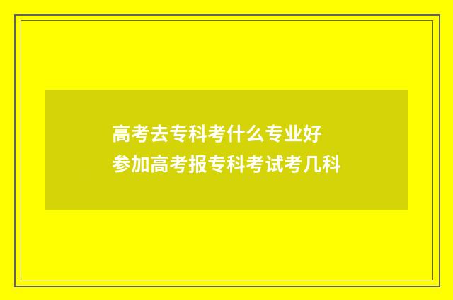 高考去专科考什么专业好 参加高考报专科考试考几科