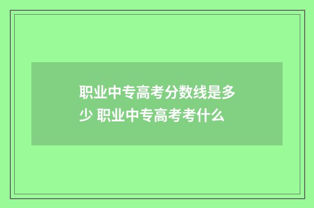 职业中专高考分数线是多少 职业中专高考考什么