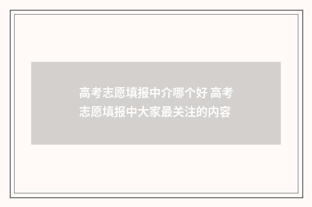 高考志愿填报中介哪个好 高考志愿填报中大家最关注的内容