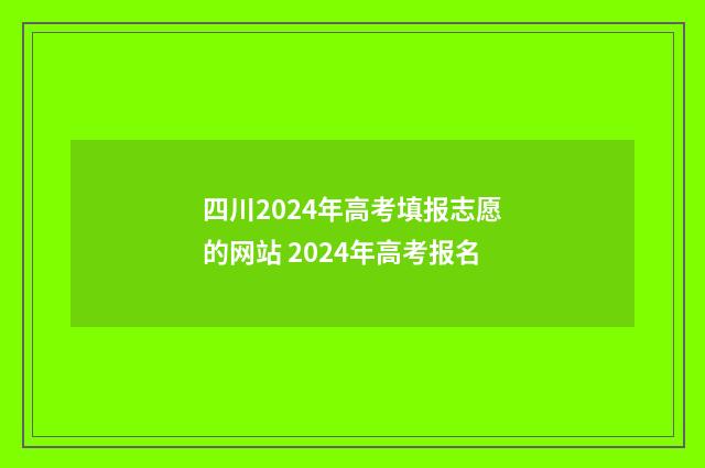 四川2024年高考填报志愿的网站 2024年高考报名