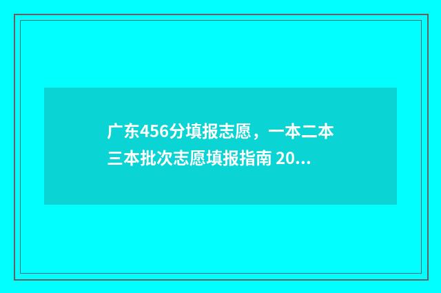 广东456分填报志愿，一本二本三本批次志愿填报指南 2021年广东高考分数534能读什么大学