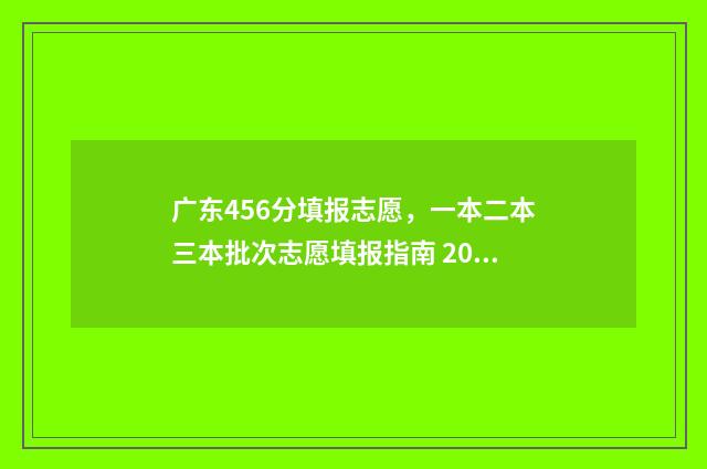 广东456分填报志愿，一本二本三本批次志愿填报指南 2021年广东高考分数534能读什么大学