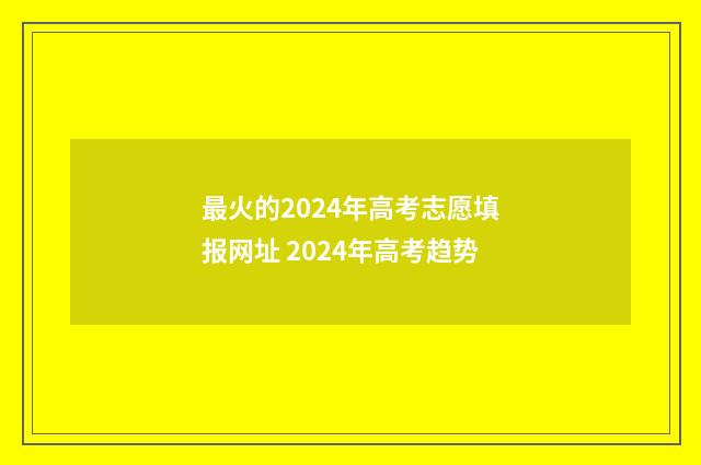 最火的2024年高考志愿填报网址 2024年高考趋势