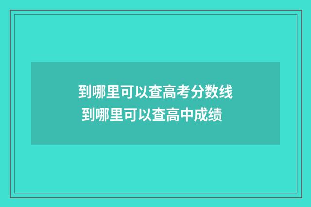 到哪里可以查高考分数线 到哪里可以查高中成绩