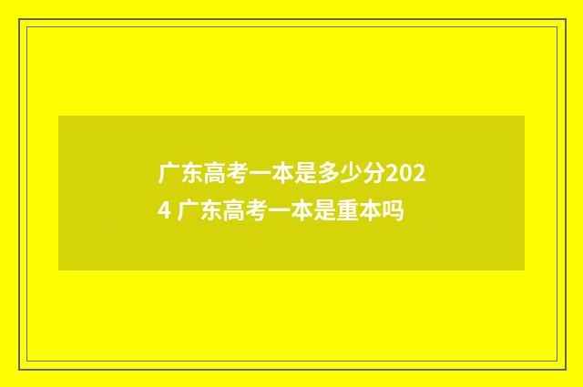 广东高考一本是多少分2024 广东高考一本是重本吗