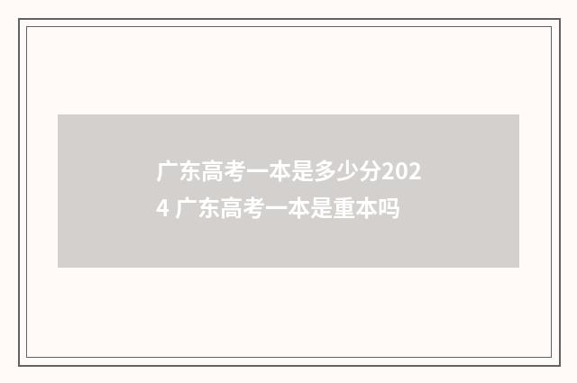 广东高考一本是多少分2024 广东高考一本是重本吗