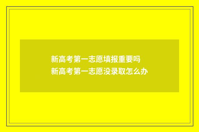 新高考第一志愿填报重要吗 新高考第一志愿没录取怎么办
