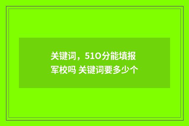 关键词，51O分能填报军校吗 关键词要多少个