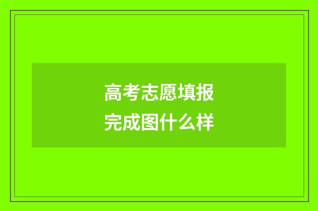 高考志愿填报完成图什么样