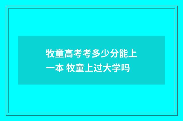牧童高考考多少分能上一本 牧童上过大学吗