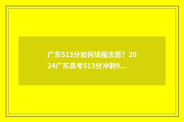 广东513分如何填报志愿？2024广东高考513分冲刺985 211志愿填报攻略 广东513分能考什么大学