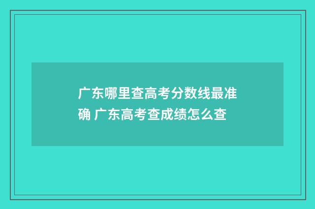 广东哪里查高考分数线最准确 广东高考查成绩怎么查