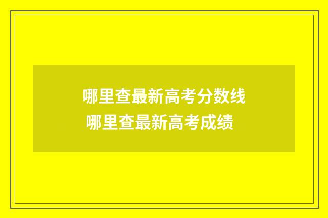 哪里查最新高考分数线 哪里查最新高考成绩