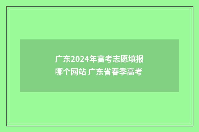 广东2024年高考志愿填报哪个网站 广东省春季高考
