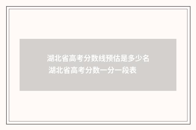 湖北省高考分数线预估是多少名 湖北省高考分数一分一段表