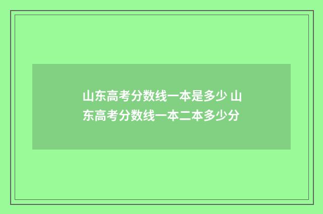 山东高考分数线一本是多少 山东高考分数线一本二本多少分