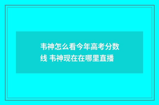 韦神怎么看今年高考分数线 韦神现在在哪里直播