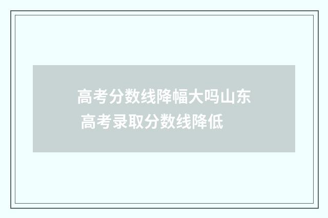 高考分数线降幅大吗山东 高考录取分数线降低