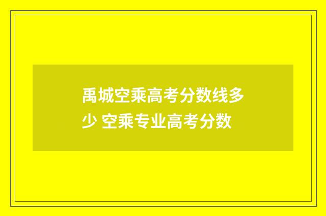 禹城空乘高考分数线多少 空乘专业高考分数