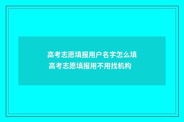 高考志愿填报用户名字怎么填 高考志愿填报用不用找机构