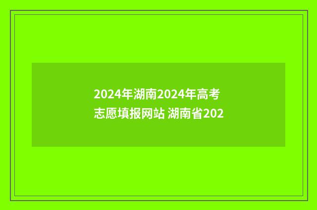 2024年湖南2024年高考志愿填报网站 湖南省202