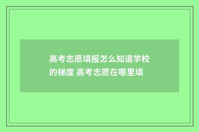 高考志愿填报怎么知道学校的梯度 高考志愿在哪里填