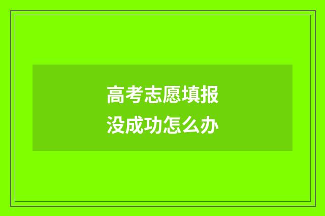高考志愿填报没成功怎么办