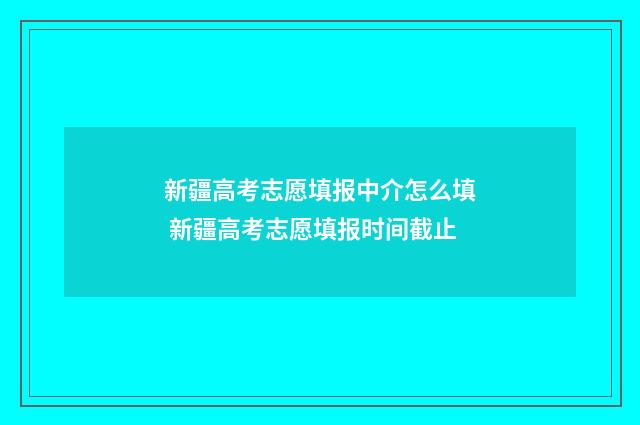 新疆高考志愿填报中介怎么填 新疆高考志愿填报时间截止