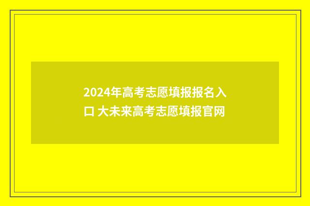2024年高考志愿填报报名入口 大未来高考志愿填报官网