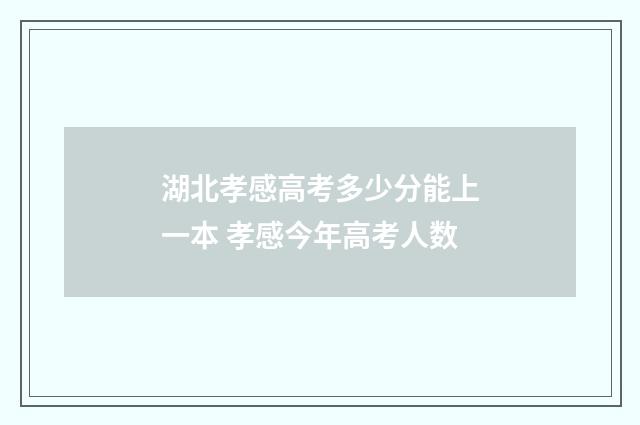 湖北孝感高考多少分能上一本 孝感今年高考人数