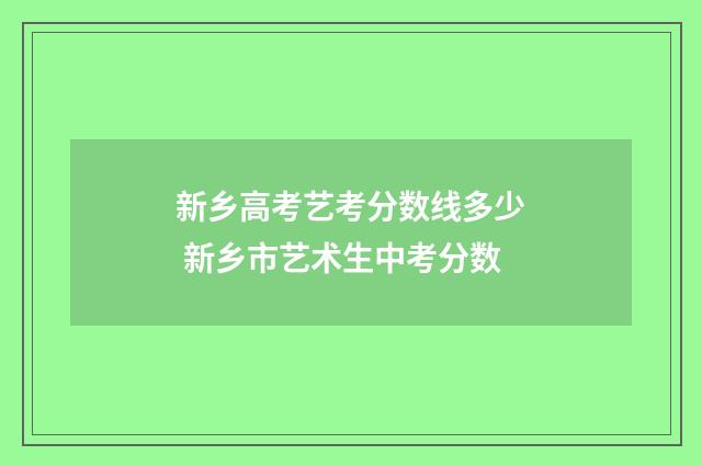新乡高考艺考分数线多少 新乡市艺术生中考分数