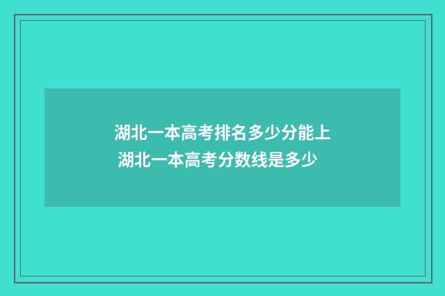 湖北一本高考排名多少分能上 湖北一本高考分数线是多少