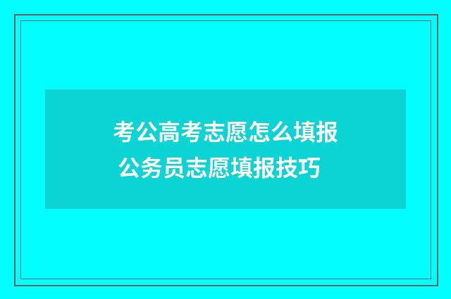 考公高考志愿怎么填报 公务员志愿填报技巧