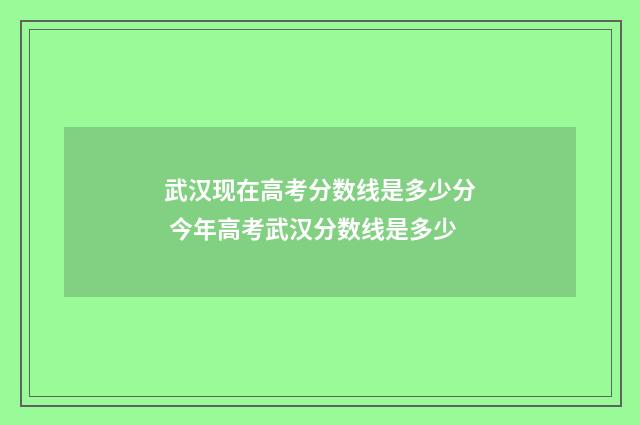 武汉现在高考分数线是多少分 今年高考武汉分数线是多少