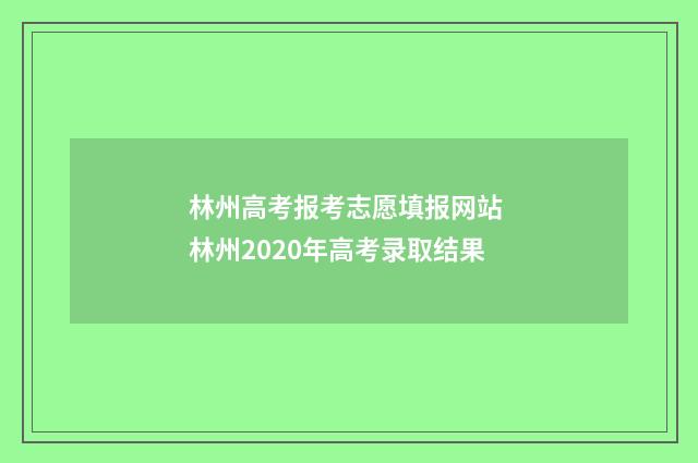 林州高考报考志愿填报网站 林州2020年高考录取结果