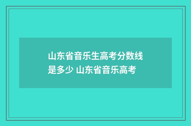山东省音乐生高考分数线是多少 山东省音乐高考