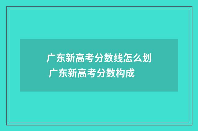 广东新高考分数线怎么划 广东新高考分数构成