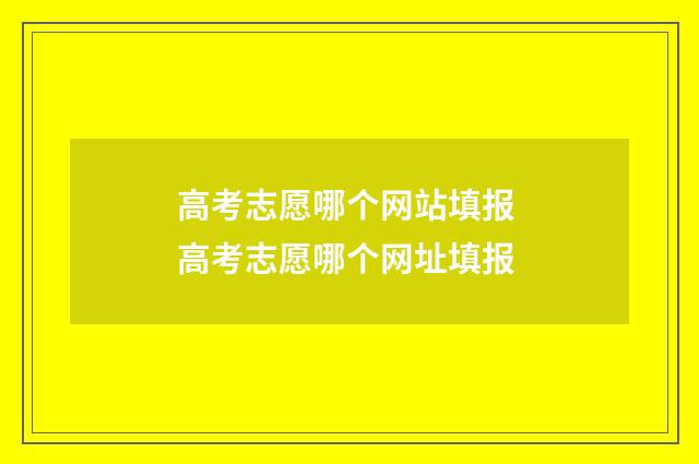 高考志愿哪个网站填报 高考志愿哪个网址填报