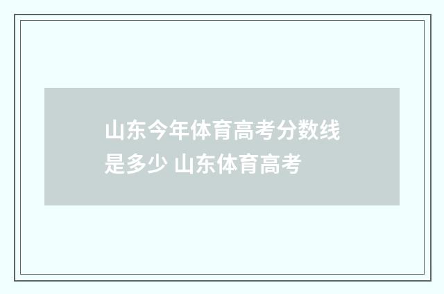 山东今年体育高考分数线是多少 山东体育高考