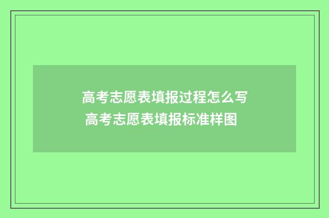高考志愿表填报过程怎么写 高考志愿表填报标准样图