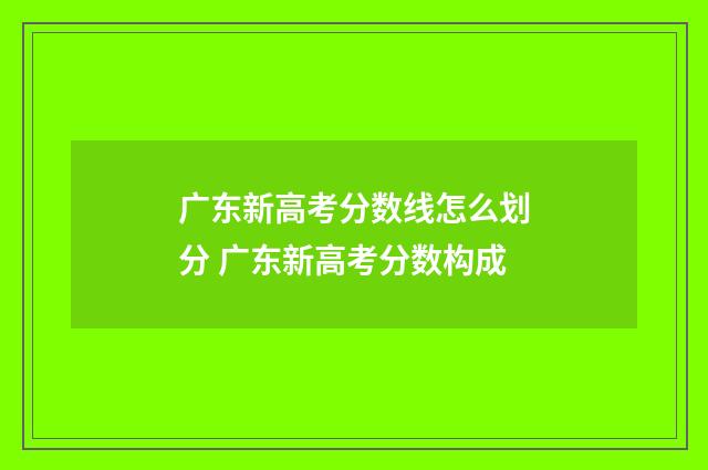 广东新高考分数线怎么划分 广东新高考分数构成
